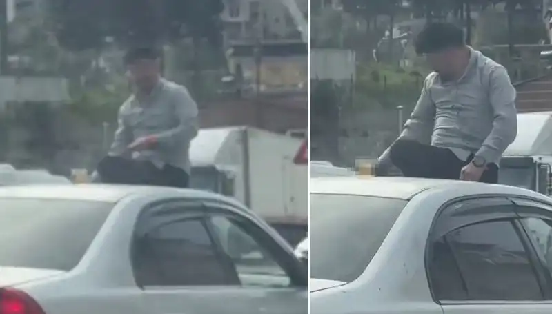 Trafikte Yılın Olayı! Otomobil Üzerinde Eğlenceye Doyulmuyor