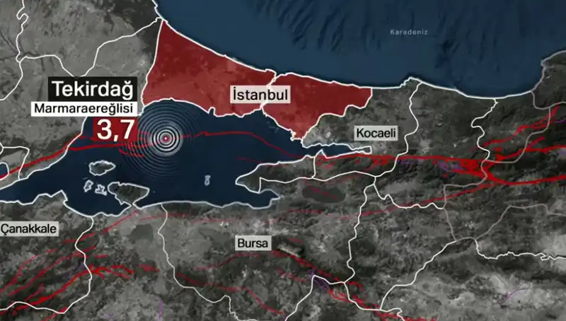 Marmara Denizi'nde 3,7 Büyüklüğünde Deprem: Bölge Halkı Tedirgin
