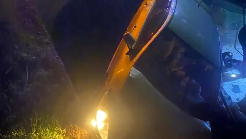 Adana’da Otomobil Şarampole Devrildi: Kaza Anında İki Kişi Yaralandı